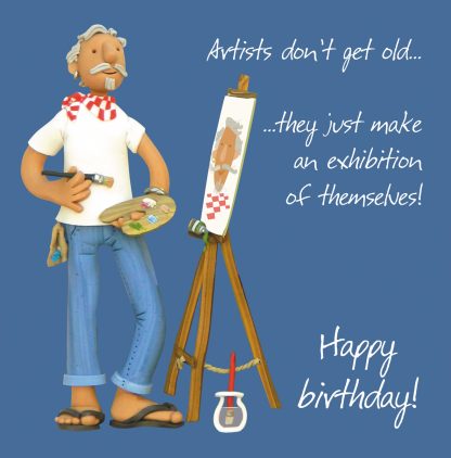 Male artist birthday card