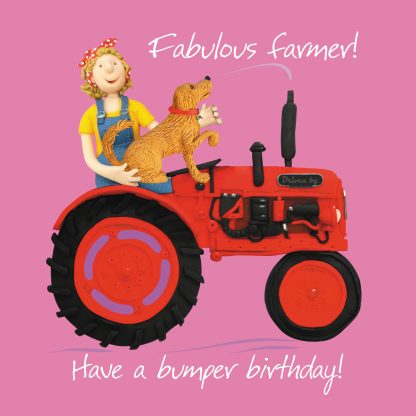 Fabulous farmer female birthday card