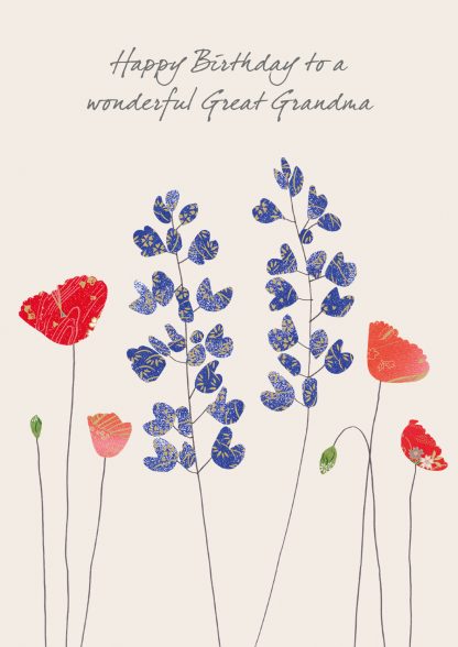 Great grandma birthday poppies and lupins